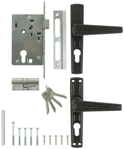 Замок врезной с ручками "Зенит" ЗВ4-3.01 серебр. 67001 фото 4