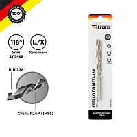 Сверло по металлу 9.0х125х81 мм HSS DIN 338 | код. KR-91-0572 | Kranz
