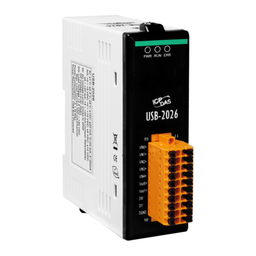 USB-2026 5-channel Analog Input, 2-channel Analog Output, 2-channel Digital Input and 2-channel Digital Output Module | код 00-06105344 | ICP DAS