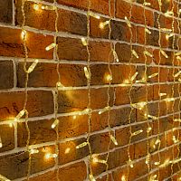 Гирлянда светодиодная Занавес 2х9м 1200 LED ТЕПЛЫЙ БЕЛЫЙ прозрачный ПВХ IP65 эффект мерцания соединяется 230В нужен блок 303-500-1 NEON-NIGHT | код 235-696 | NEON-NIGHT