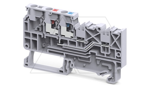 Клемма подвода питания CPPT2.5/3 /7x79,8mm, push-in, 2 присоед., 2,5mm2, 16A, 150V, серый | код CPPT2.5/3 | Connectwell