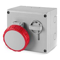 Розетка настенная с механической блокировкой и верхним расположением разъема IP67 16А 3P+E 400В | код DIS5051686 | DKC