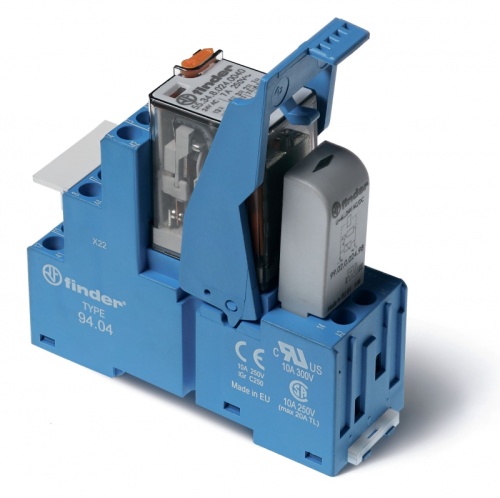 Интерфейсный модуль (сборка 55.34.8.110.0040 + 99.02.0.230.98 + 94.04SPA), электромеханическое реле, 4CO 7A, контакты AgNi, питание 110В AC, категория защиты IP20, винтовые клеммы, пластиковая клипса, LED + варистор | код 583481100060SPA |