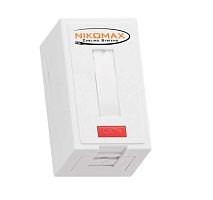 Корпус настенной розетки 1 порт под модули Keystone со шторкой белый | код NMC-MB1P-ST-WT | NIKOMAX