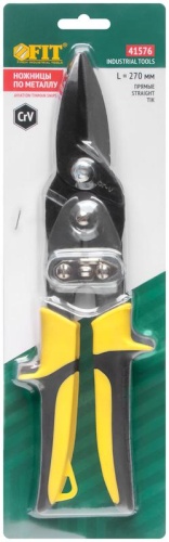Ножницы по металлу усилен. CrV Профи прорезин. ручки прямые 270мм FIT 41576 фото 3
