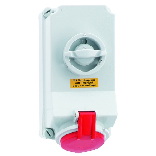 Розетка с блокировкой 32A 5p 400V 6h IP44 225x118 mm 16043 | код 16043 | Bals