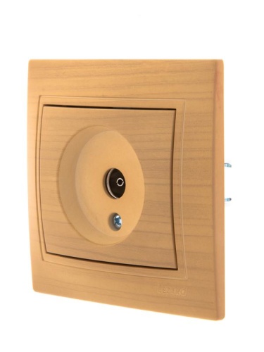 Розетка телевизионная оконечная TV Mira ясень LEZARD 701-4747-130 Розетка телевизионная оконечная TV Mira ясень LEZARD 701-4747-130