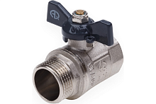 Кран шаровой ВН 1 бабочка никелированный | код 1160 | AQUALINK