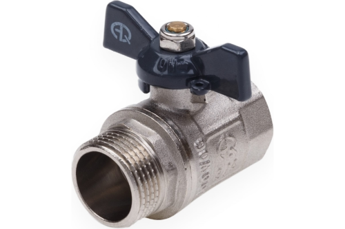 Кран шаровой ВН 1 бабочка никелированный | код 1160 | AQUALINK Кран шаровой ВН 1 бабочка никелированный | код 1160 | AQUALINK