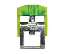 525 382, Шинный зажим для шин 10х3мм, 2,5-10 мм.кв., (желт.-зеленый), IBK10 | код 0.0.0.5.25382 | KLEMSAN