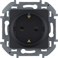 Розетка 2К+З со шторками немецкий стандарт 16 А 250 В~ INSPIRIA антрацит | код 673733 | Legrand