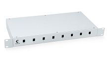 Cabeus FO-19-8SC Кросс бокс оптический 19 на 8 SC (LC duplex) со сплайс-кассетой и КДЗС (без пигтейлов и проходных адаптеров) | код 7033c | Cabeus