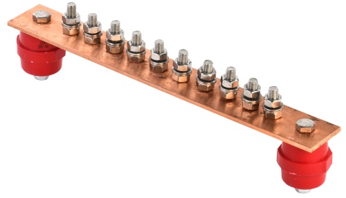 Шина заземляющая главная 300х40х4мм на 10 подключений медь | код ZGB10-50-010-300 | IEK Шина заземляющая главная 300х40х4мм на 10 подключений медь | код ZGB10-50-010-300 | IEK