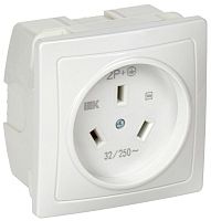 Розетка 1-м СП Рпл11-К 32А IP20 разборная для плиты с заземл. бел. | код ERP11-032-K01 | IEK