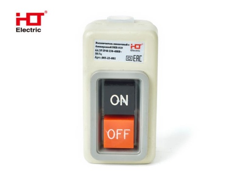 Выключатель кнопочный с блокировкой ВКБ-310 6А 3P IP40 HLT | код 085-23-01 | HLT