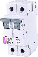 Автоматический выключатель ETIMAT 6 2p D 25A (6kA) | код 002163518 | ETI