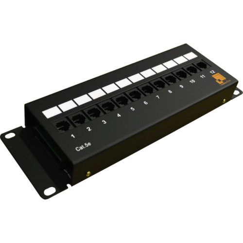 Патч-панель LANMASTER настенная с фронтальным монтажом 12 портов, UTP, кат.5E | код LAN-PPF12U5E/W | LANMASTER