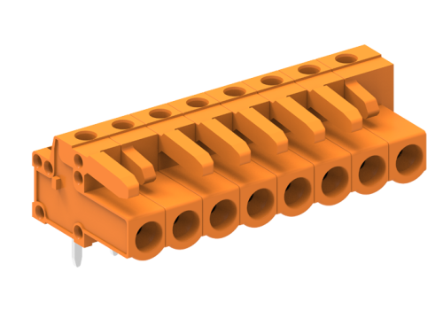 458359 Розетка на плату MCS, горизонт.припой, шаг 5.08мм, 9 конт., оранж., шт | код 458359 | SUPU