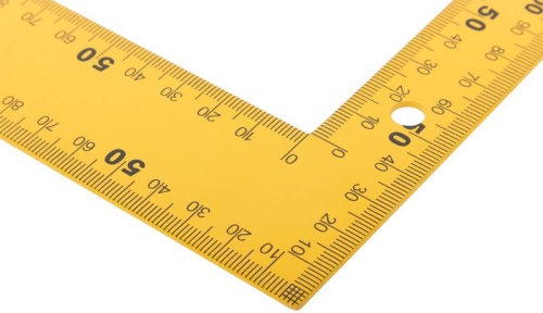 Угольник столярный цельнометаллический желтый, крашеная шкала 200 х 300 мм | код 19625 | FIT фото 6