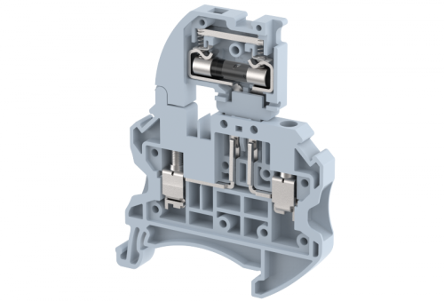 Клемма проходная винтовая 4 мм2 под предохранитель, со светодиодом, на 2 подключения, красная TQF4AD240V-RED | код 1203292402 | Elmex