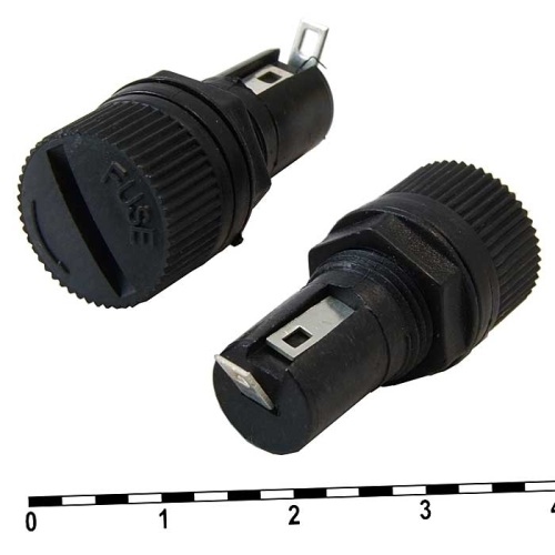 Держатель предохранителя RUICHI ZH253, 5х20 мм, крышка с резьбой | код 82111 | Ruichi