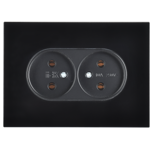 SKANDY Роз. 2-я без з/к/ш стекло 10А SK-R03Bl черн. IEK | код SK-R20-10-K02 | IEK фото 4 SKANDY Роз. 2-я без з/к/ш стекло 10А SK-R03Bl черн. IEK | код SK-R20-10-K02 | IEK фото 4