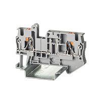 Клемма с размыкателем, зажим push-in, 2 точки подключения, 4 кв.мм, серая | код VPR-4-TG | DKC