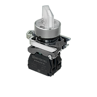 Переключатель 3 положения с фиксацией и подсветкой, белый, 1NO, 24V AC/DC, IP65, металл MTB4-BK31711 | код 137184 | MEYERTEC