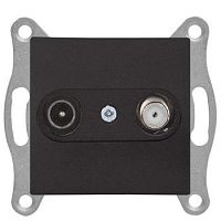 21 - Розетка TV-SAT, оконечная, черный мат | код 2100-157-0284 | Mutlusan