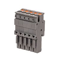 Штекер зажим push-in 5 точек подключения 2.5кв.мм сер. DKC VPR-P-2.5-5