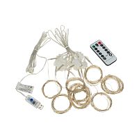 Гирлянда Светодиодный занавес из росы 3х3м 300 LED МУЛЬТИКОЛОР IP20 USB + пульт управления, с крючками для крепления NEON-NIGHT | код 315-889 | NEON-NIGHT