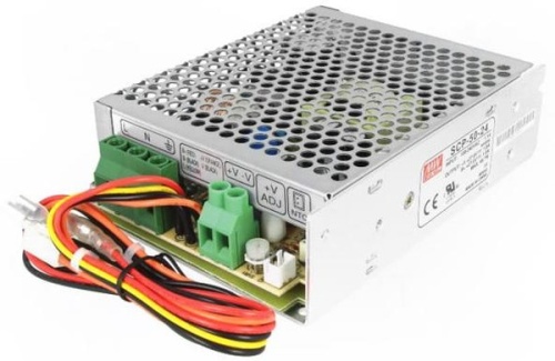 Источник питания AC-DC с функцией UPS, 50Вт, вход 85…264В AC, 47…63Гц /120…370В DC, выход 27.6В/0…1.8 A, рег. вых=26.2…31.7В, изоляция 3000В AC, в кожухе 129х98х38мм, -20…+60С. | код SCP-50-24 | MeanWell