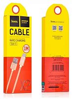Кабель USB 2.0 hoco X2 текстильная оплетка, AM/Type-C, золотой, 1м | код 6957531032229 | Hoco