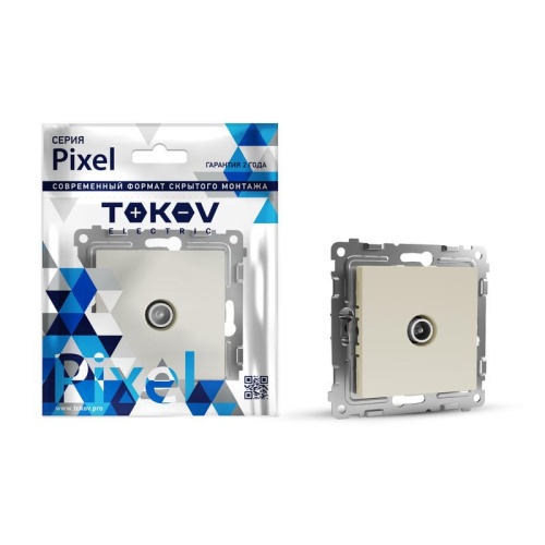 Розетка TV оконечная СП Pixel 1DB механизм беж. | код TKE-PX-A1O-C02 | TOKOV ELECTRIC