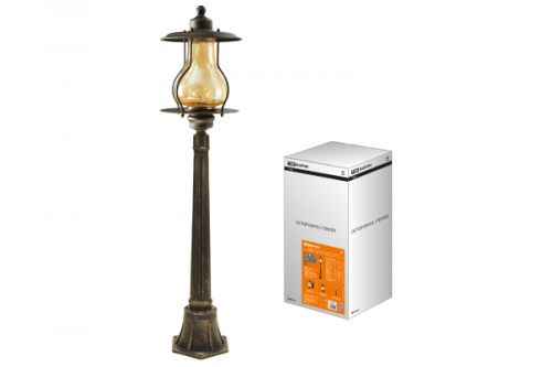 Светильник садово-парковый Рим 1х60 Вт, столб, H1050 мм, алюм., янтарное/кофейный, Е27, TDM | код SQ0330-2063 | TDM Светильник садово-парковый Рим 1х60 Вт, столб, H1050 мм, алюм., янтарное/кофейный, Е27, TDM | код SQ0330-2063 | TDM