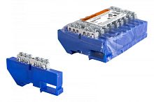 Шина N нулевая с изолятором на DIN-рейку 6x9мм стойка бол. 6 групп никелированная TDM | код SQ0801-0326 | TDM