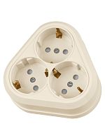 Розетка треугольная 2П+3 открытой установки IP20 16A с защитными шторками сл.кость Ладога TDM | код SQ1801-0239 | TDM