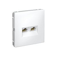 ARTGALLERY РОЗЕТКА двойная компьютерная RJ45+RJ45, кат. 5е, механизм, БЕЛЫЙ | код GAL000185 | Systeme Electric
