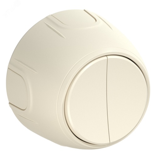 Выключатель двойной Rotondo, цвет бежевый | код 7700852 | OneKeyElectro