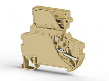 307 310, Клеммник пруж.быстрозажимной (Push in) с держ.предохр.(6,3х31,75), 4 мм.кв., (бежевый), PYK 4I (6,3x31,75) | код 0.0.0.3.07310 | KLEMSAN
