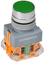 Кнопка D7-11T d=22мм 1з+1р с фикс. зел. GENERICA | код BBT50-11T-3-21-K06-G | GENERICA by IEK
