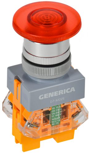 Кнопка D7-MDZS Грибок d=22мм 1з+1р с п/ф кр. GENERICA | код BBG50-11MDZS-3-11-K04-G | GENERICA by IEK Кнопка D7-MDZS Грибок d=22мм 1з+1р с п/ф кр. GENERICA | код BBG50-11MDZS-3-11-K04-G | GENERICA by IEK