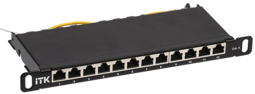 ITK 0,5U патч-панель кат.6 STP 12 портов 10" (Dual IDC) | код PP12-D05UC06S-D05-10 | IEK