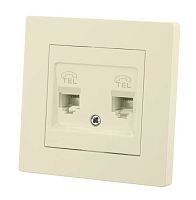Розетка двойная телефонная RJ11 сл. кость Сенеж TDM | код SQ1816-0147 | TDM
