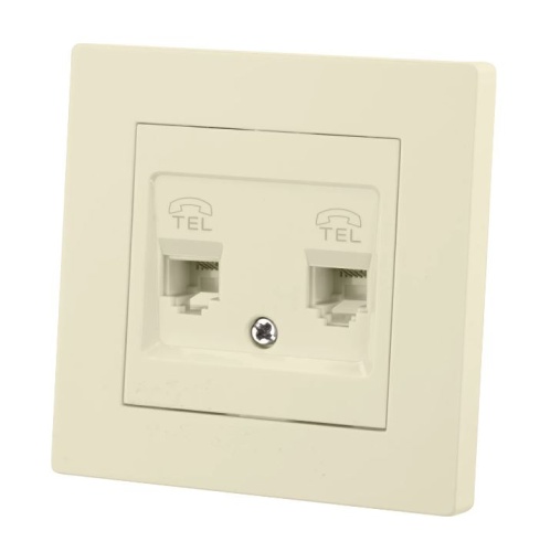 Розетка двойная телефонная RJ11 сл. кость Сенеж TDM | код SQ1816-0147 | TDM