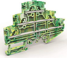 Трехуровневая клемма на 2,5 кв.мм с заземлением (замена на VPR-2.5-3L-PE-YG) | код ZEFTE200 | DKC