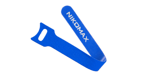 Стяжка-липучка NIKOMAX с мягкой пряжкой, 240х16мм, для пучков до 65мм, синяя, уп-ка 10шт. | код NMC-CTV240-16-SB-BL-10 | NIKOMAX