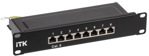 ITK 1U патч-панель кат.6 STP 8 портов 10" (Dual IDC) | код PP08-1UC06S-D05-10 | IEK