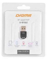 Адаптер USB Digma D-BT502 BT5.0+EDR class 1.5 20м черный | код 1431084 | DIGMA