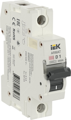 ARMAT Автоматический выключатель M06N 1P D 1А | код AR-M06N-1-D001 | IEK 